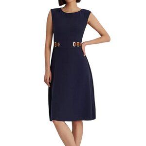 Lauren Ralph Lauren Women's 16W Midi Dress Navy